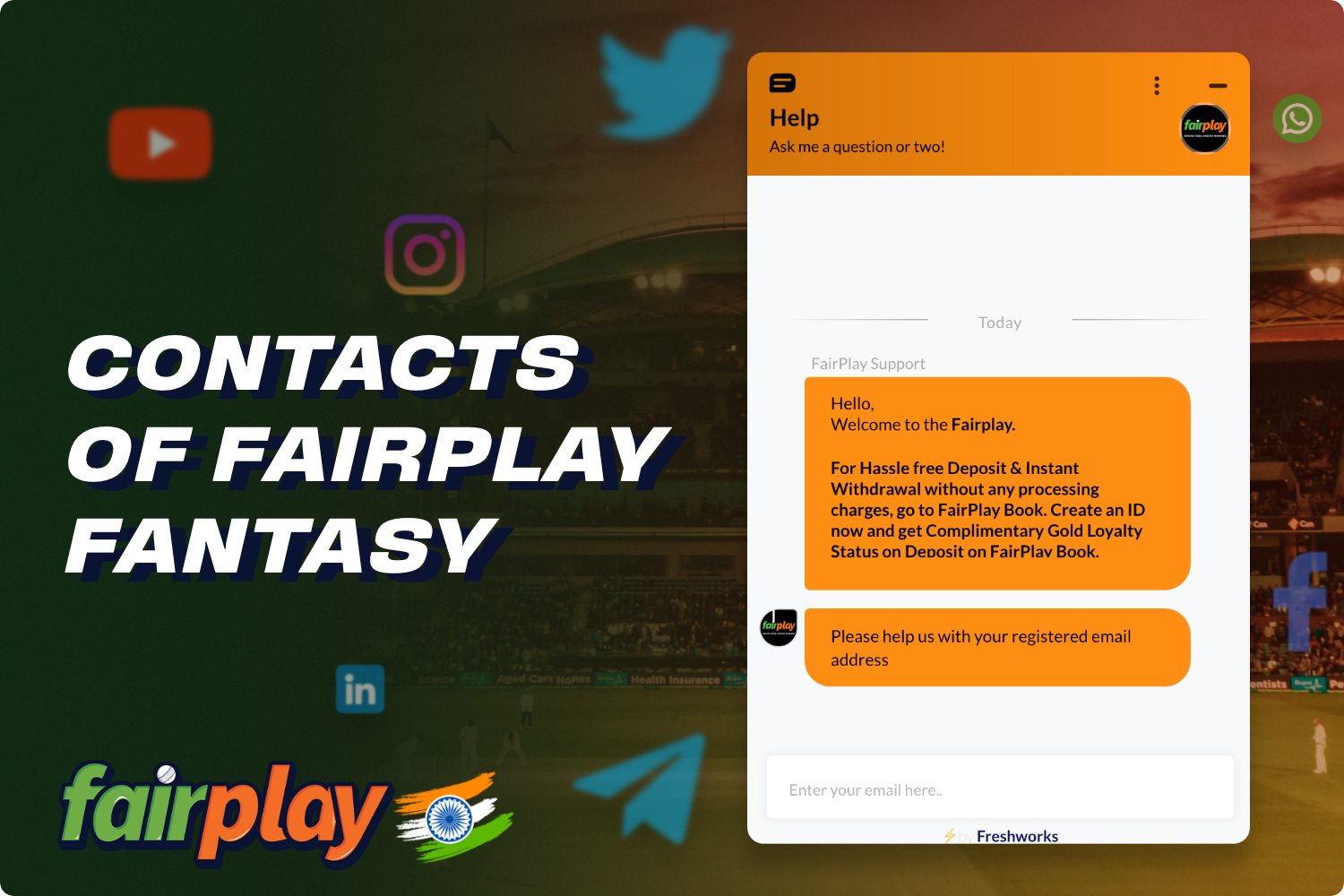 If any questions arise, Fairplay Fantasy users from India can get answers by contacting the platform's support team