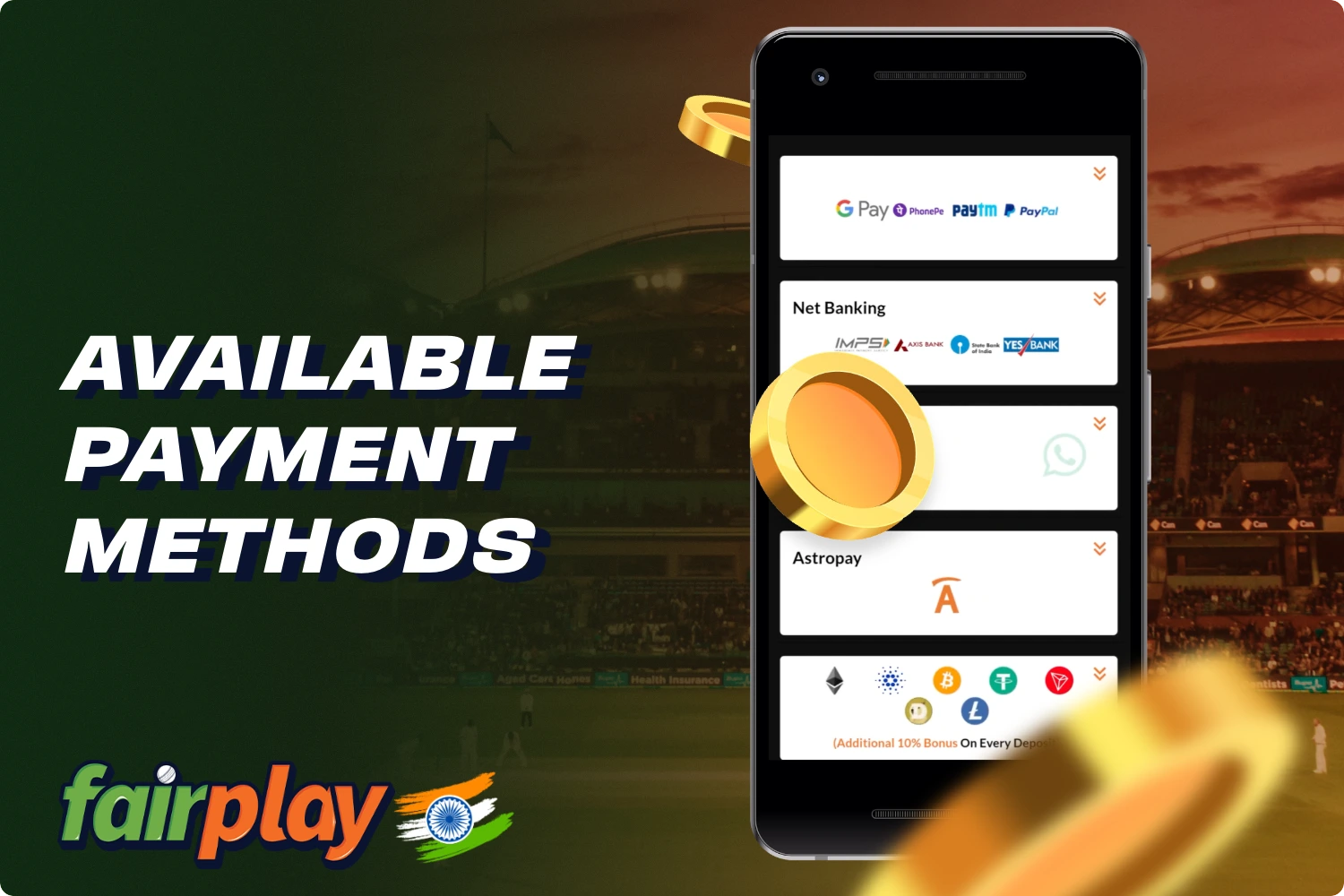 A variety of payment options are available at Fairplay Fantasy for the convenience of users