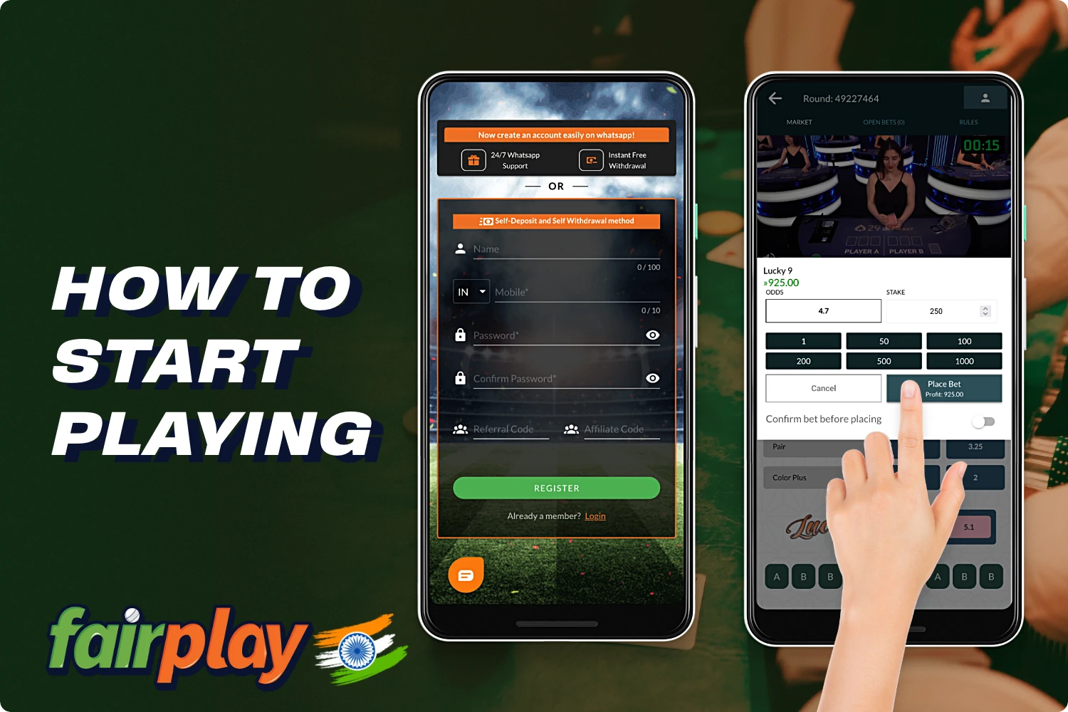 In order to start playing at Fairplay online casino you need to fulfill a few simple conditions