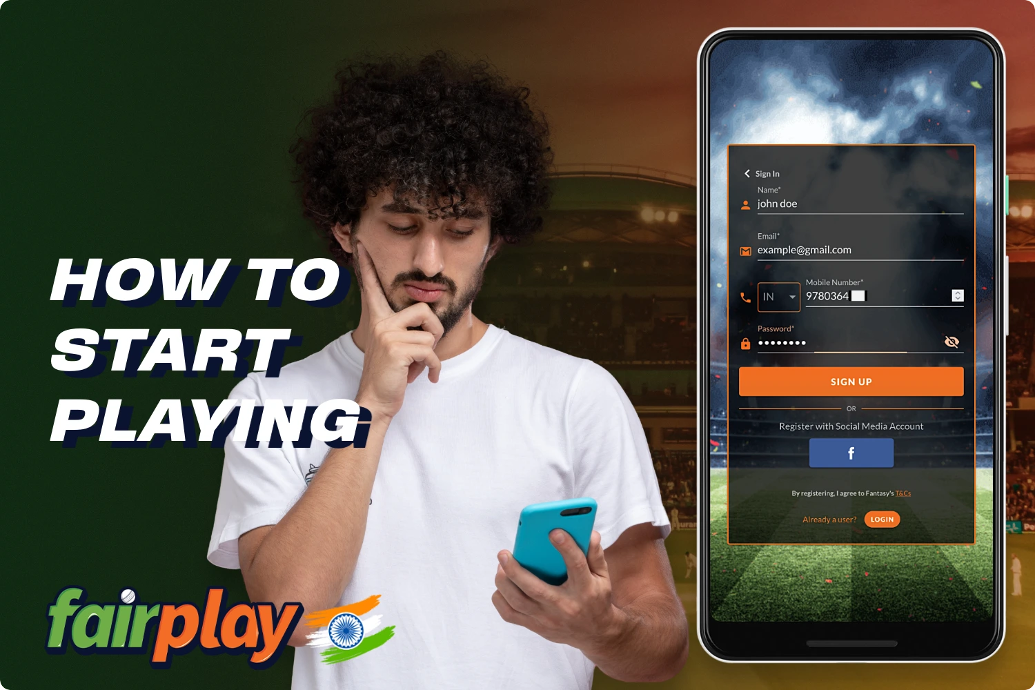 In order to start betting on Fantasy sports at Fairplay you need to follow a few simple steps