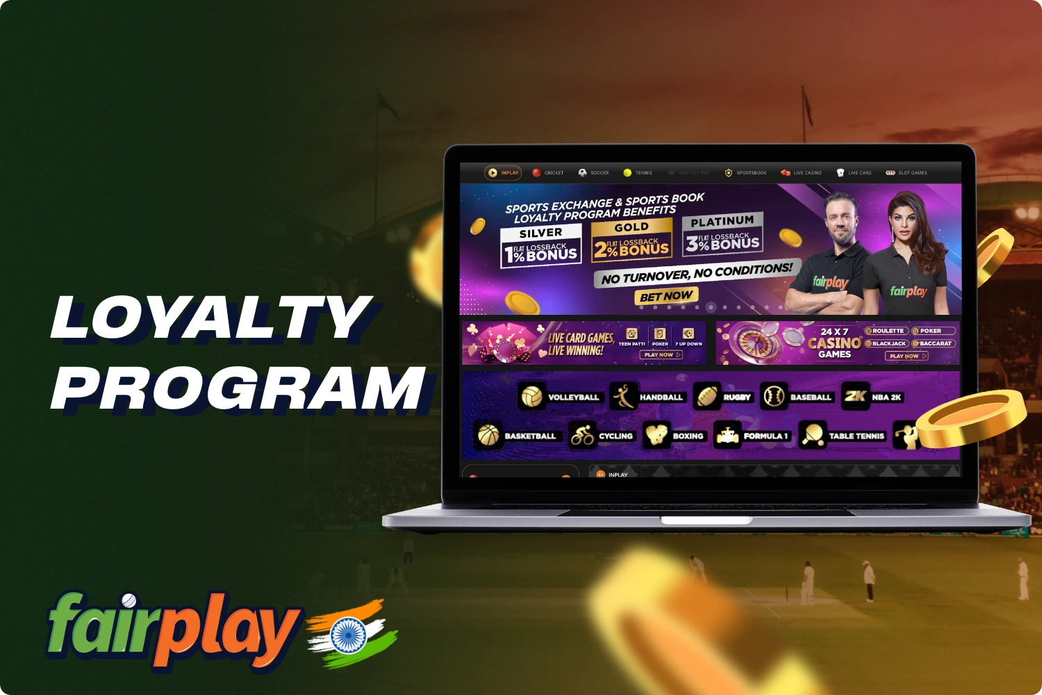Fairplay's loyalty program allows loyal users to receive additional bonuses