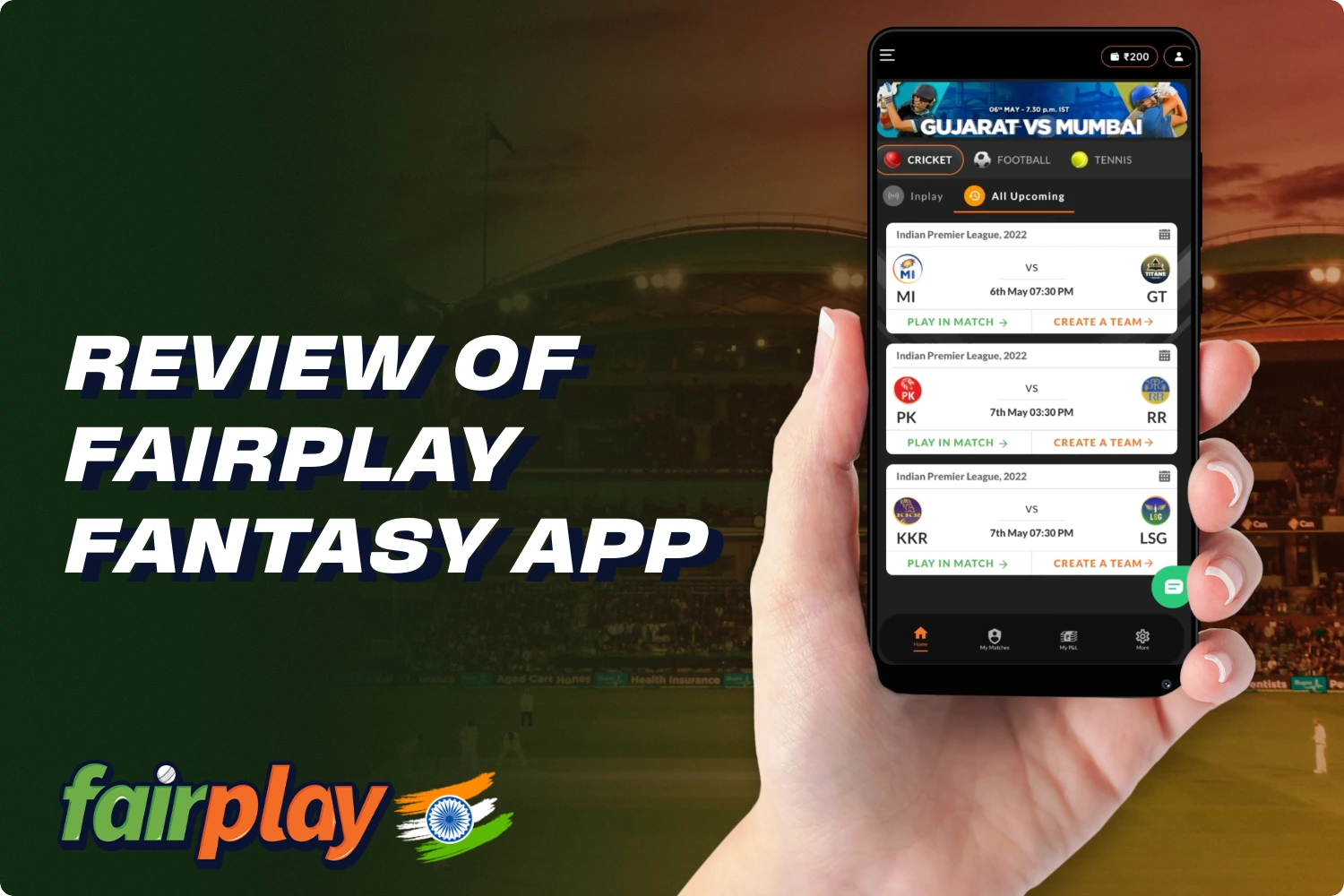 Using the Fairplay mobile app, Indian users can bet on Fantasy sports on the go