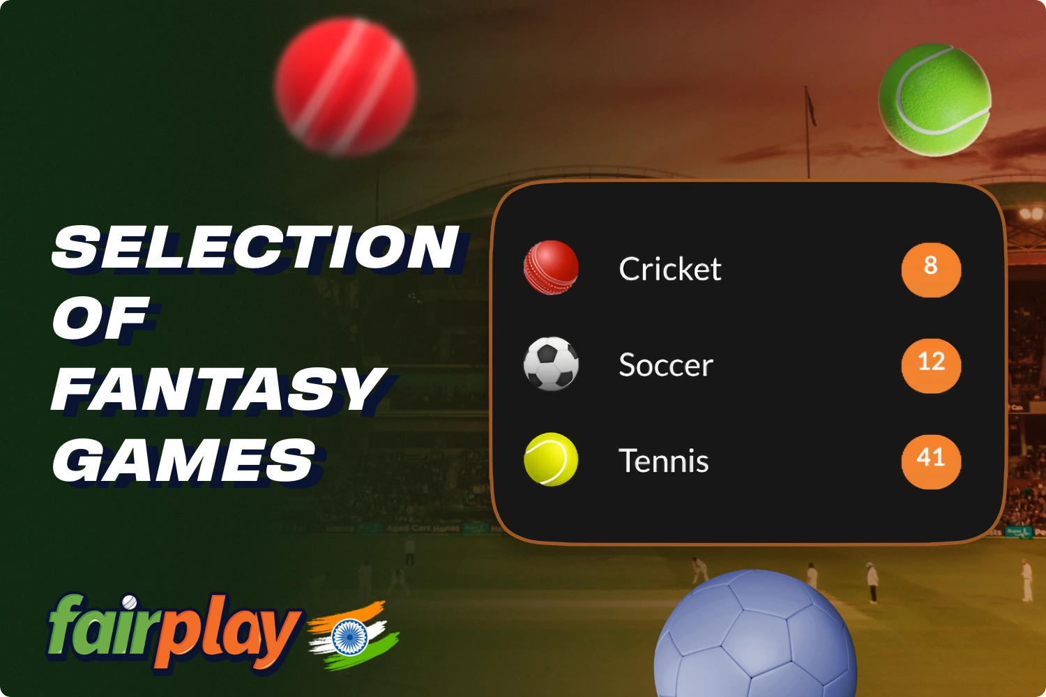 At Fairplay you can bet on several types of fantasy sports